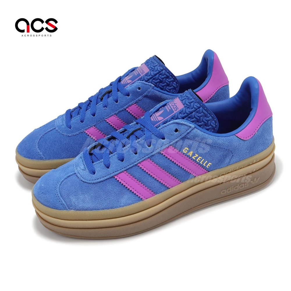 adidas 休閒鞋 Gazelle Bold W 女鞋 藍 紫 厚底 增高 麂皮 拼接 愛迪達 IG4367