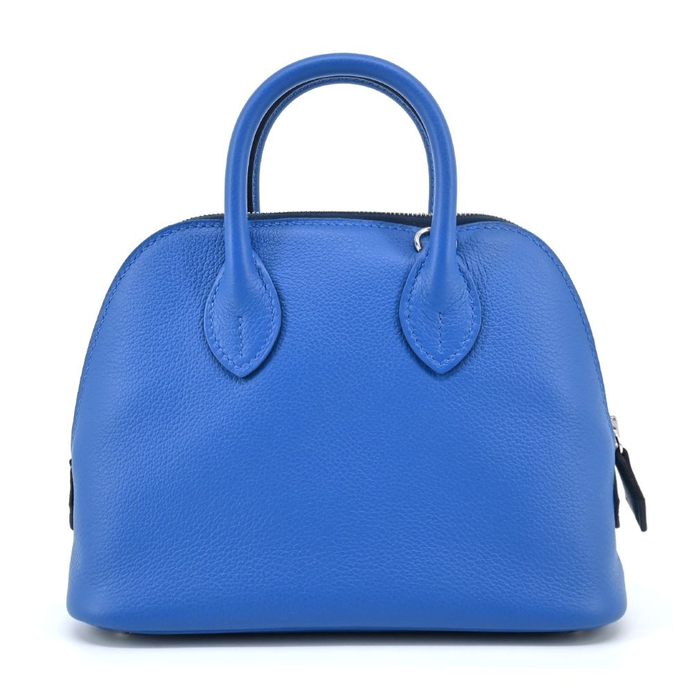 Hermes 愛馬仕 Mini Bolide 19cm Evercolor B刻 牛皮柏莉包(AC馬賽克藍/普魯士藍/銀釦)