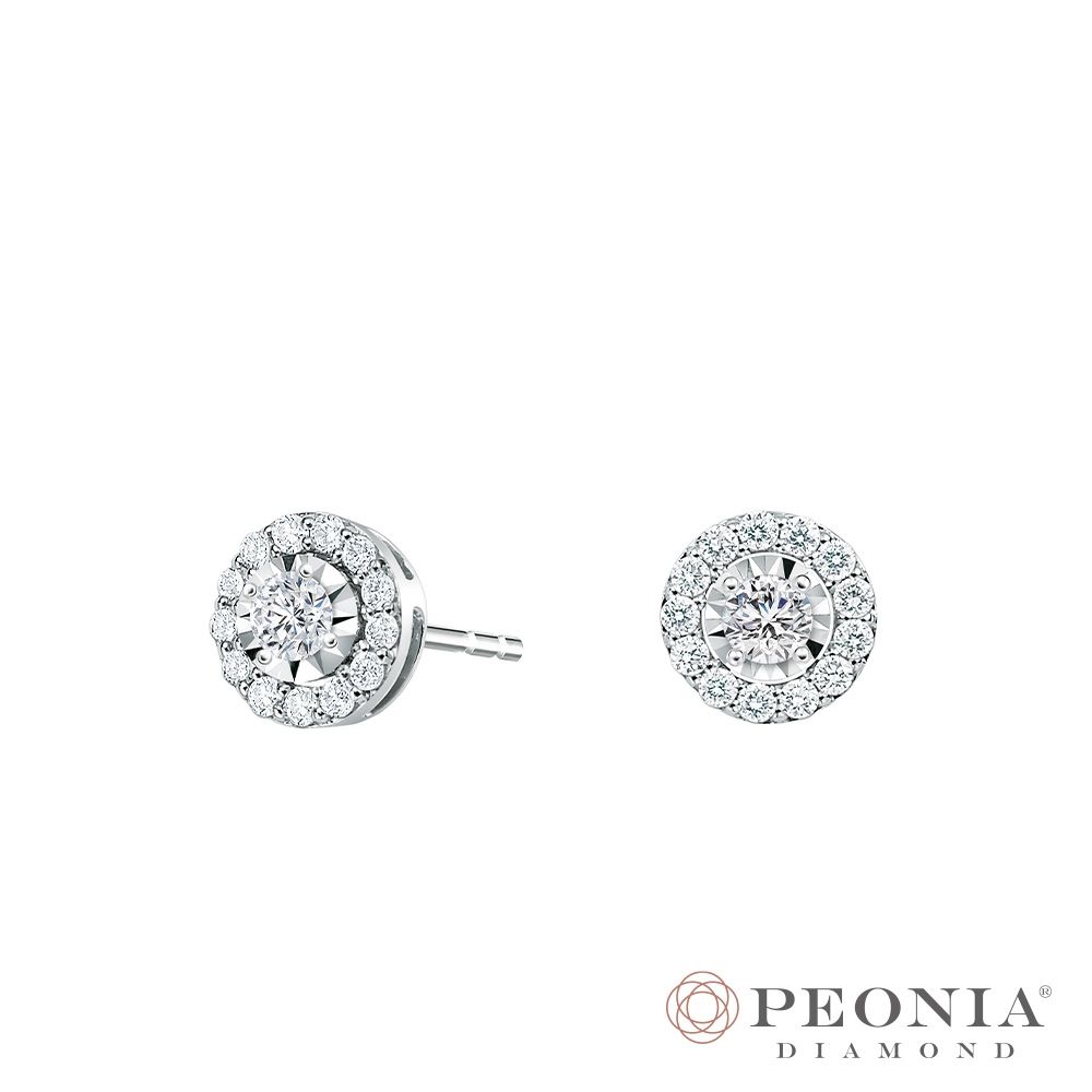 【Peonia Diamond】恆光-圓(華麗小) 鑽石耳環