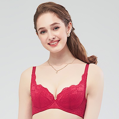 思薇爾 初春嬌俏系列B-F罩蕾絲包覆女內衣(人氣紅)