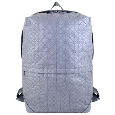 ISSEY MIYAKE 三宅一生 BAOBAO 灰色壓印方格直式大型後背包