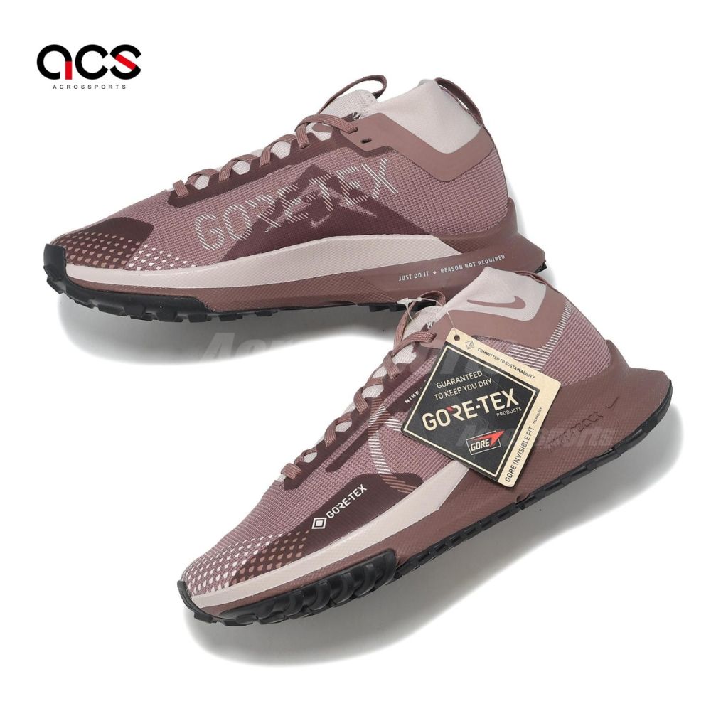 Nike 防水越野跑鞋Wmns React Pegasus Trail 4 GTX 女鞋紫戶外機能