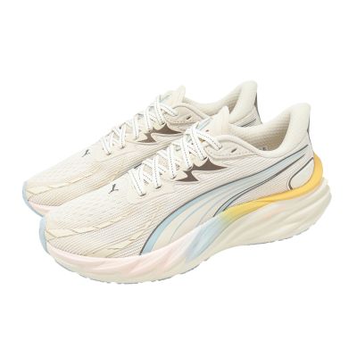 Puma 慢跑鞋 Velocity Nitro 4 RC 女鞋 米白 藍 氮氣中底 回彈 312914-01