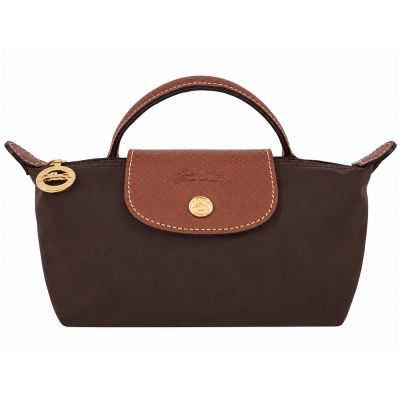 LONGCHAMP LE PLIAGE系列再生尼龍手提化妝包(摩卡)