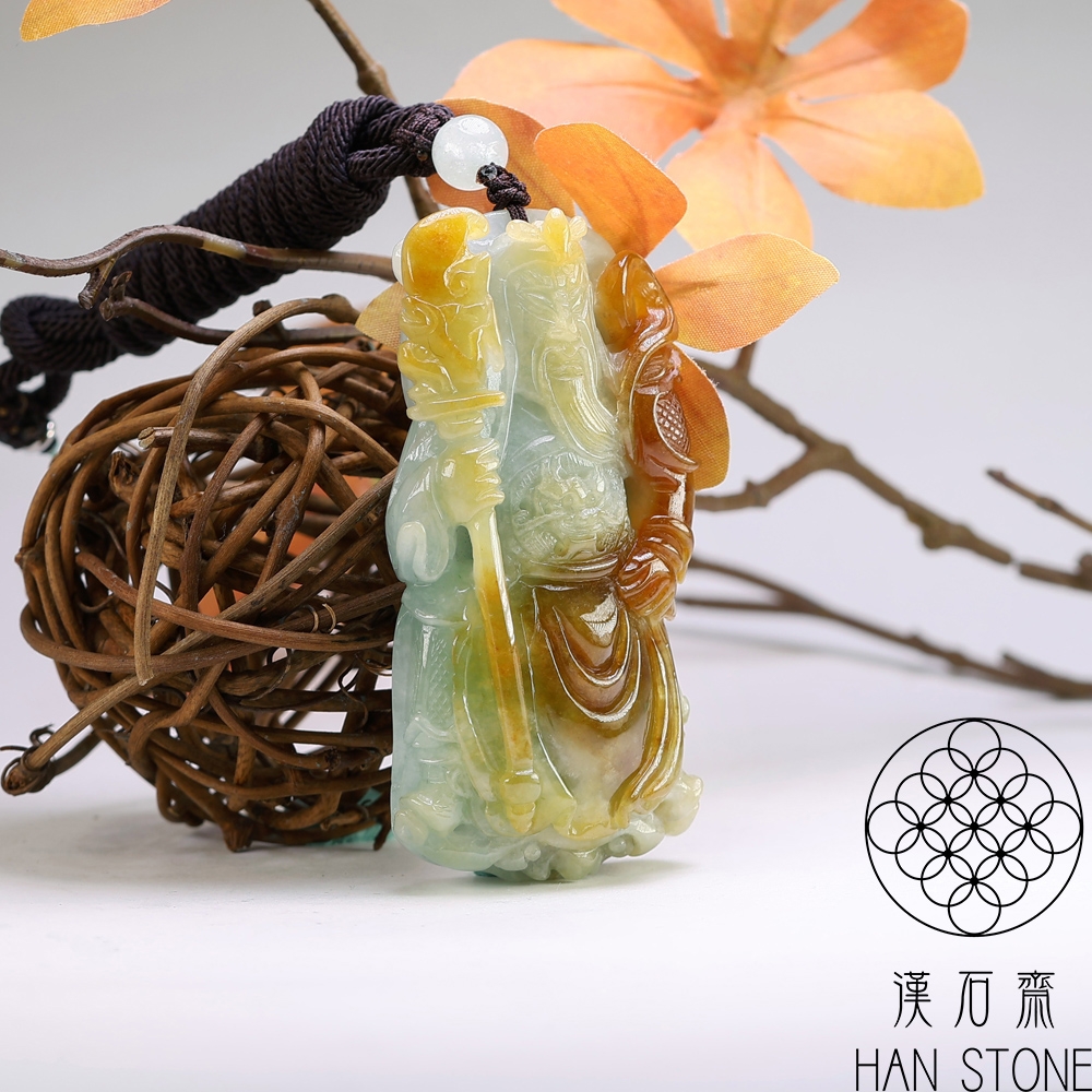 天然石　寒水石　飾玉　直径約7cm　置物　大理石台・時代箱付　C　7459 漢石齋】天然翡翠A貨普賢菩薩玉佩吊墜冰種深藍水(47*70*8mm)|觀音