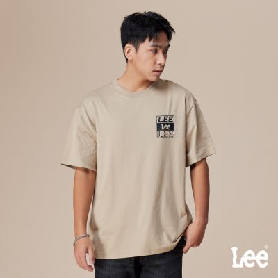 Lee 男款 LEE特色方框印花短袖圓TEE 卡其色 LB602007724
