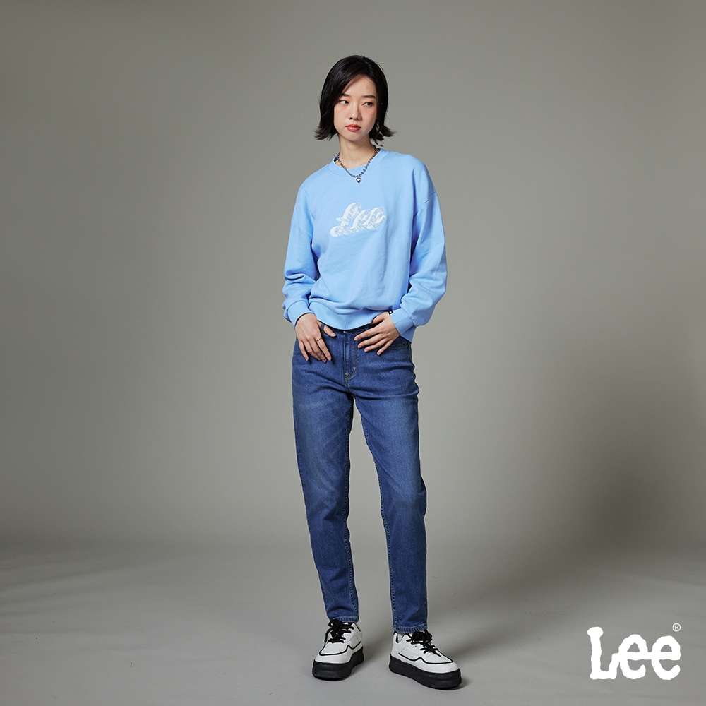 Lee 女款 413 高腰標準小直筒牛仔褲 中藍洗水｜Modern