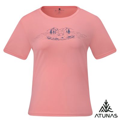 【ATUNAS 歐都納】女款循環短袖排汗抗菌T恤A6TS2625WC密瓜橙/抑菌抗臭/防曬/休閒/戶外