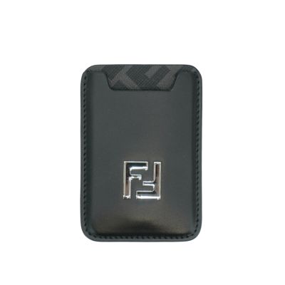 Fendi 芬迪 Squared FF logo MagSafe 磁吸手機卡片套(7M0364-黑灰)