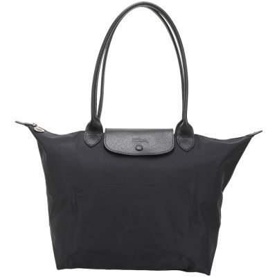 LONGCHAMP Le pliage One 大型 長提把肩背摺疊純色水餃包(L/黑色)