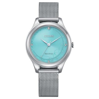 CITIZEN 星辰 LADY S系列 藍月Blue Glow Night 光動能優雅三針米蘭帶腕錶 EM0501-89M
