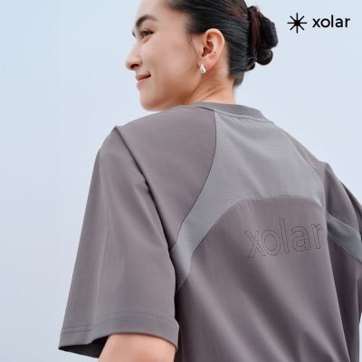 PROJEXT 抗UV透氣修身3D短Tee 灰霧紫 Xolar UPF50+ Patch Tee