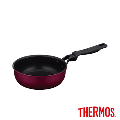 THERMOS膳魔師厚鑄耐摩不沾鍋單柄深煎鍋20cm(KFM-020D-R)
