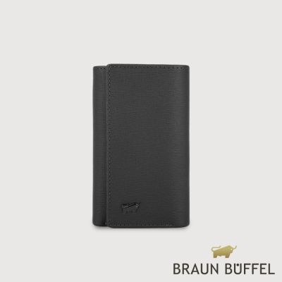 【BRAUN BUFFEL 德國小金牛】台灣總代理 維克多-E 鑰匙包-黑色/BF570-110-BK