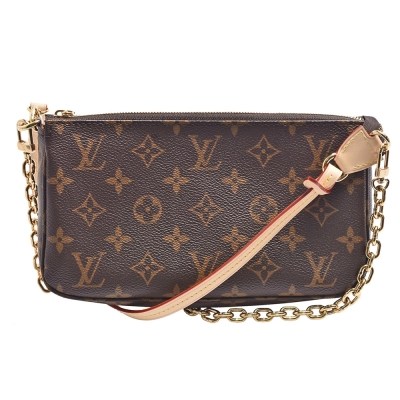 LV Louis Vuitton路易威登 M82766 Pochette Accessoires系列Monogram帆布WOC鍊帶手提/肩背包