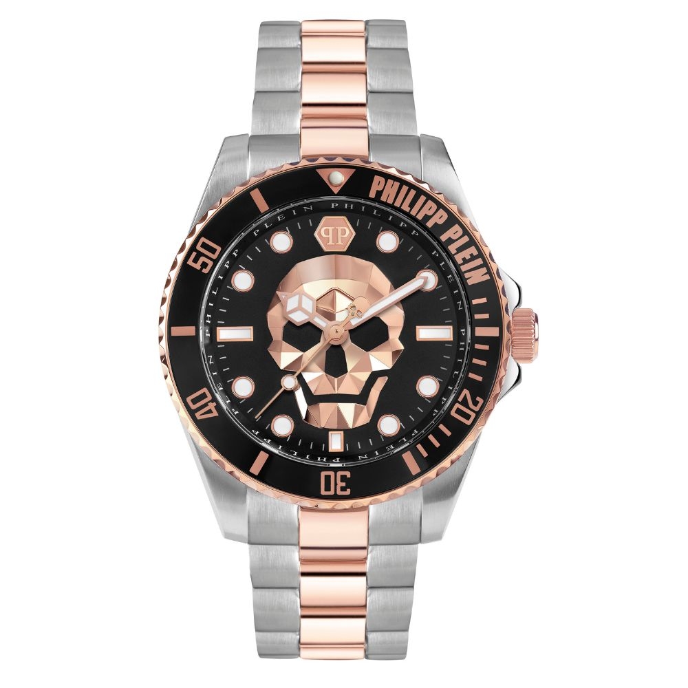 PHILIPP PLEIN THE $KULL  骷髏潛水錶 黑X玫瑰金 PWOAA0822_44mm