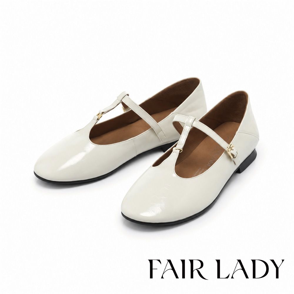FAIR LADY 小時光 法式典雅T字瑪莉珍鞋 白 (5P3240)