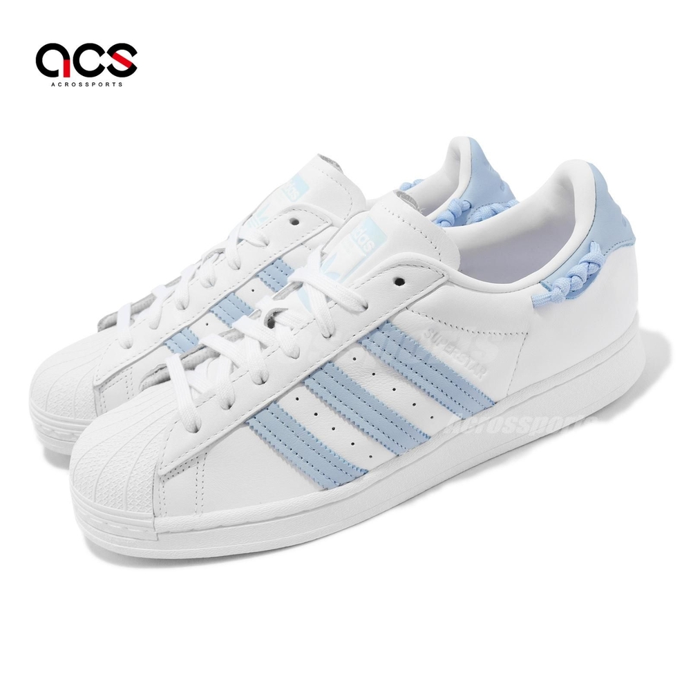 貝殻 adidas 休閒鞋Superstar W 女鞋白寶寶藍貝殼頭鋸齒Logo 三葉草愛迪達
