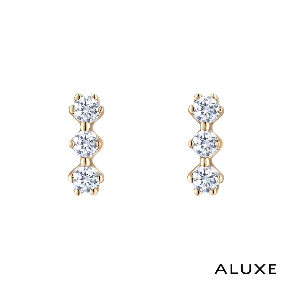 ALUXE 亞立詩 10K金 鑽石耳環 閃耀星辰 EE0210
