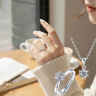 【CF鑽飾】莫桑鑽 專屬限定 1+1套組 《戒指+項鍊》多組選