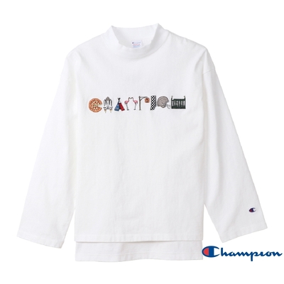 Champion Women刺繡Logo長Tee(白色)