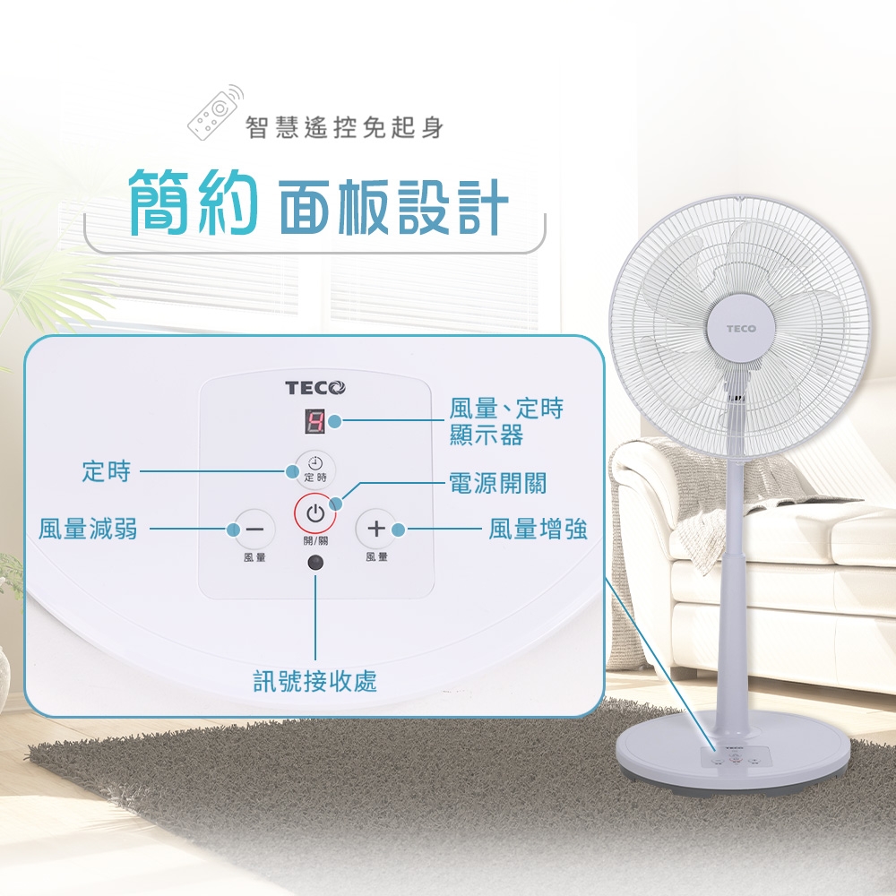 TECO東元14吋DC馬達遙控立扇XA1428BRD(加碼送USB隨身風扇) | DC