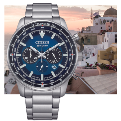 CITIZEN 星辰 官方授權 型男必備 光動能三眼計時腕錶 禮物推薦 CA4500-91L