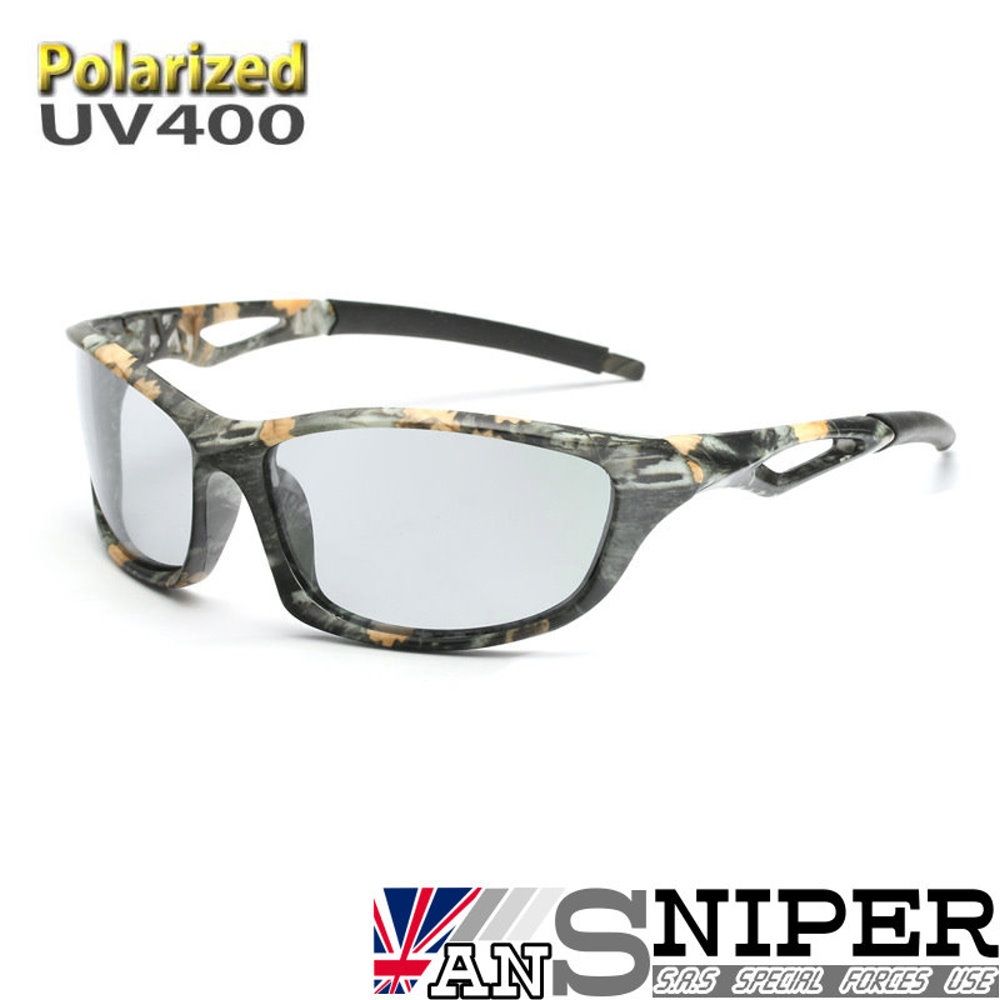 [英國ansniper] SP-KP005-1035 /(軍風迷彩變色)UV400-保麗萊偏光REVO鏡片運動款