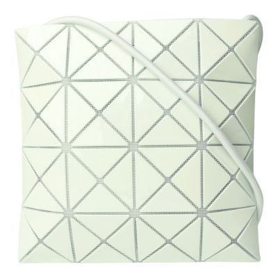 ISSEY MIYAKE BAOBAO 幾何大方格4x4斜背扁包(亮面綠白)