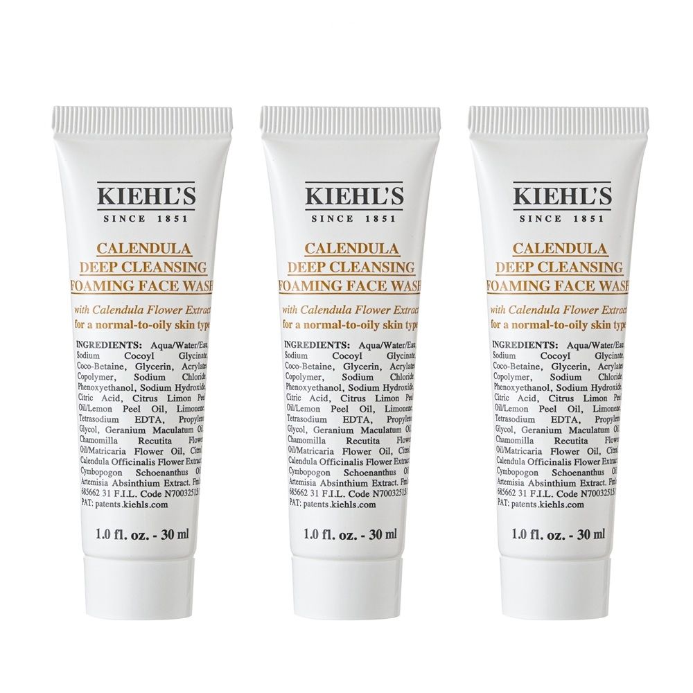 Kiehl's契爾氏 金盞花植物精華潔面泡泡凝露30ml 三入組 台灣專櫃貨