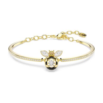SWAROVSKI 施華洛世奇 Idyllia 可愛小蜜蜂水晶手鐲 手環 夏日煥新提案 送禮推薦-金色 5742679