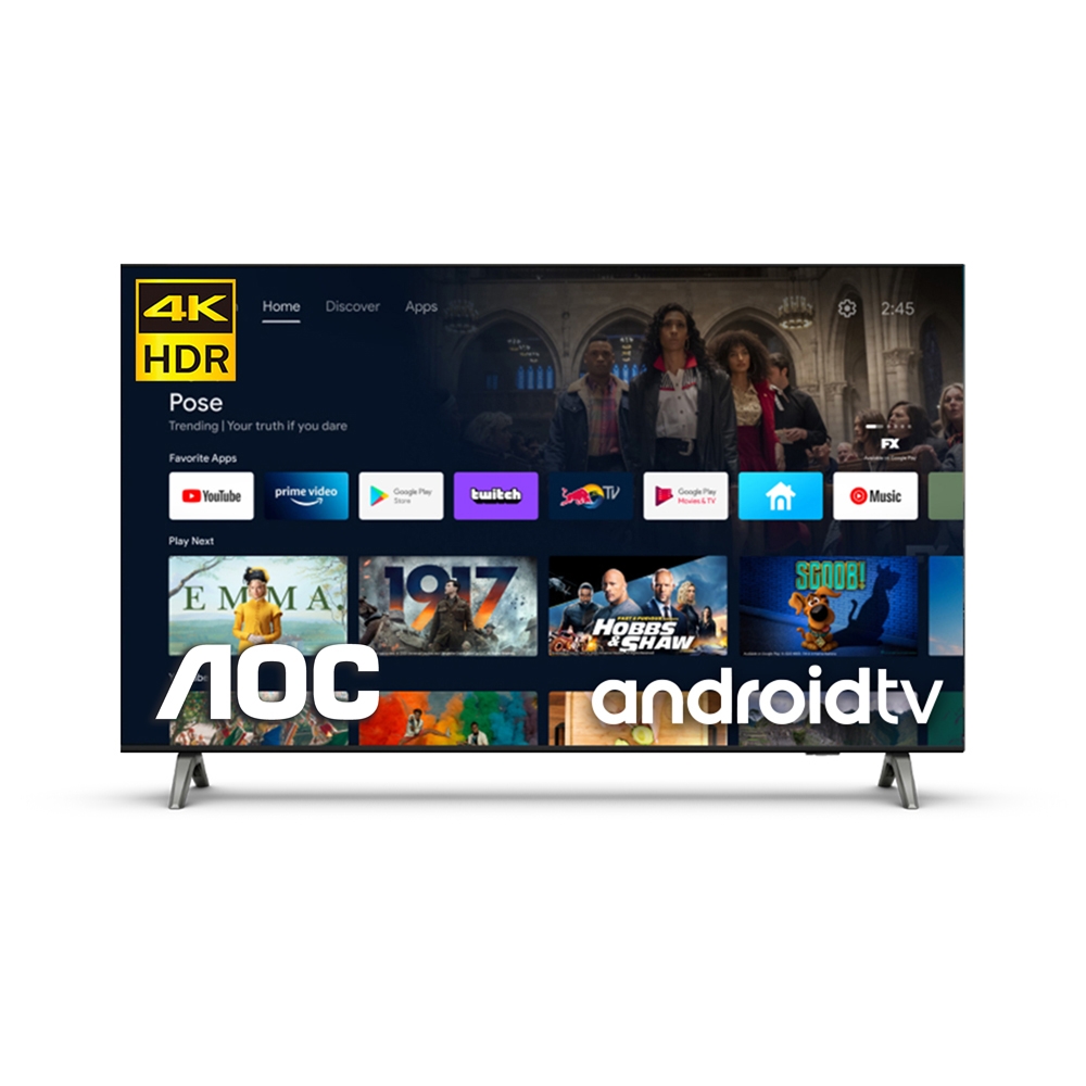 AOC 43型4K HDR Android 10 (Google認證) 液晶顯示器43U6418(無安裝