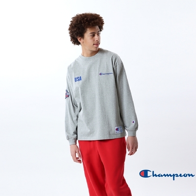 Champion AS刺繡Logo長袖Tee(灰色)