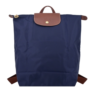LONGCHAMP LE PLIAGE系列再生尼龍摺疊後背包(中/海軍藍)