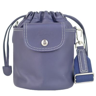 Longchamp LE PLIAGE XTRA 標籤藍色牛皮肩背/斜背水桶包