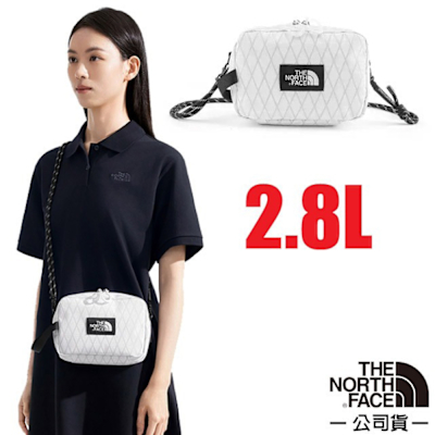 【The North Face】日用休閒隨身側背包2.8L.斜背包.單肩包.護照證件包袋_8DJR-FN4 雪峰白