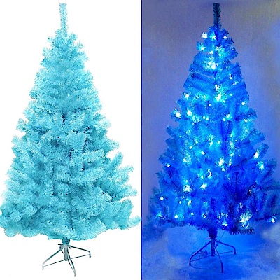 摩達客耶誕-臺灣製4呎/4尺(120cm)豪華版冰藍色聖誕樹(不含飾品)+100燈LED燈藍白光1串(附IC控制器)本島免運費