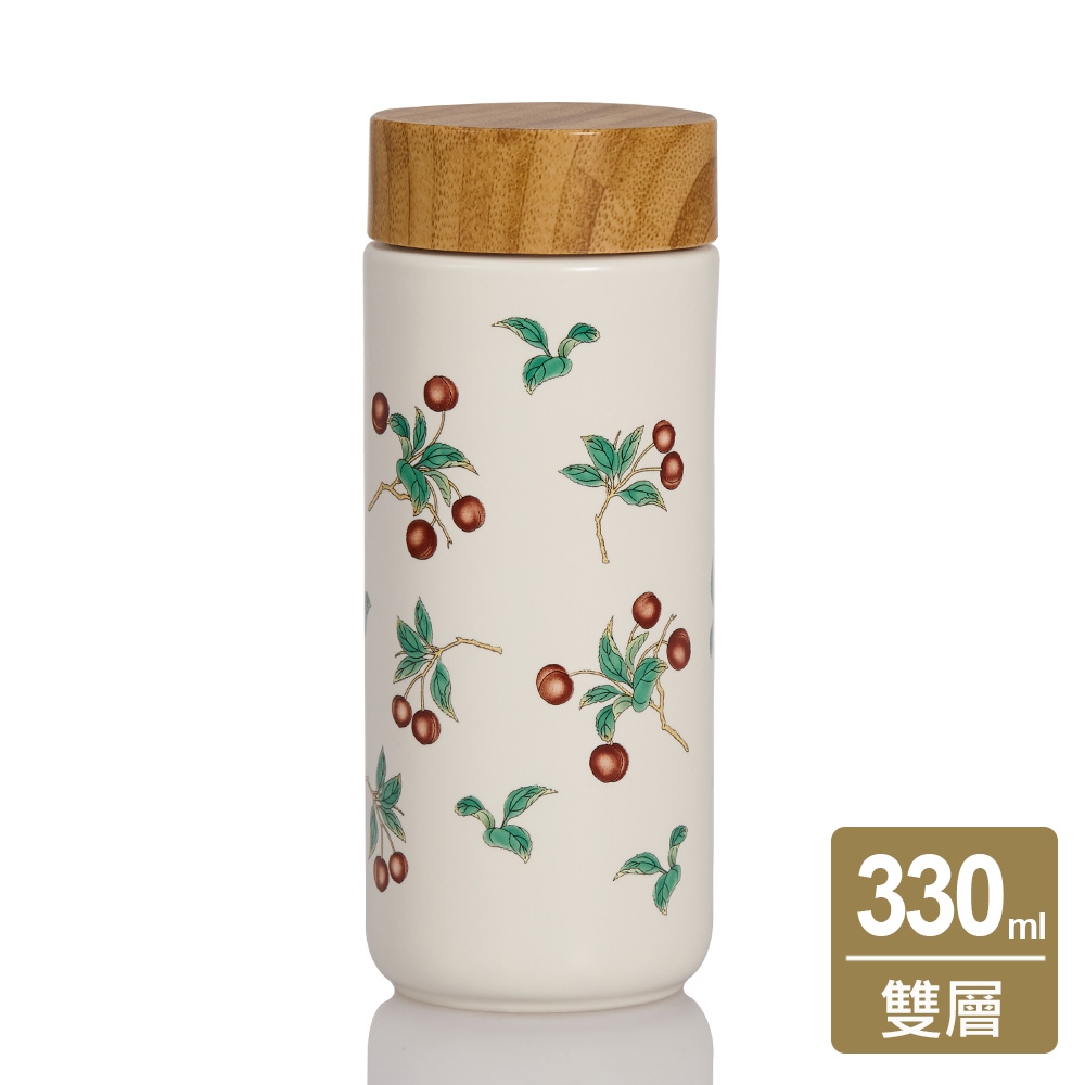 乾唐軒活瓷 喜果隨身杯 / 大 / 雙層 / 仿木紋蓋 / 2色 330ml