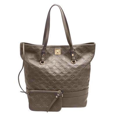 LOUIS VUITTON路易威登 【Louis Vuitton 路易威登 】M93238 經典限量Monogram Empreinte牛皮轉釦肩背購物包(絕版展示品)