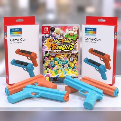 Nintendo 任天堂 NS2  砰！砰！奪寶大冒險 中日英文版+DOBE NS2 體感遊戲槍架雙槍*2組 大組合