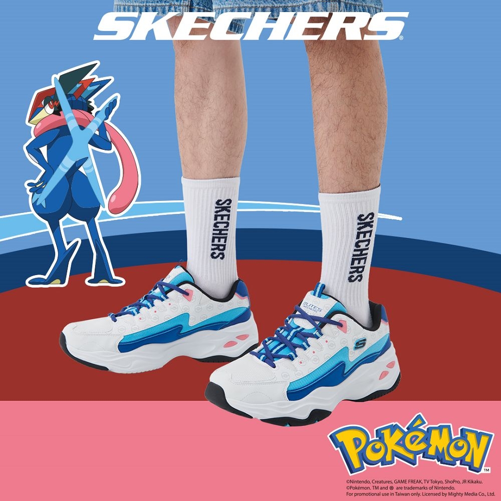 SKECHERS 男休閒寶可夢限定款D'LITES 4.0 - POKEMON 甲賀忍蛙款