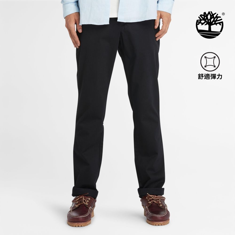 Timberland官方旗艦 男款黑色合身卡其長褲|A2BYY001