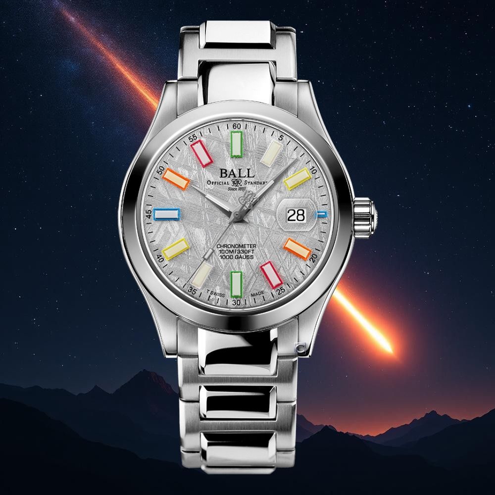 BALL 波爾 B4_Engineer III Marvelight 天文台認證隕石紋面彩虹燈管限量機械腕錶-40mm NM9026C-S46C-MSLR