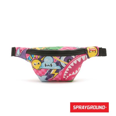 SPRAYGROUND-瘋狂WTF鋸齒鯊腰包-粉色
