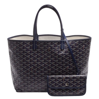 GOYARD 經典St. Louis GM系列印花LOGO帆布肩背托特包(大-深藍色)
