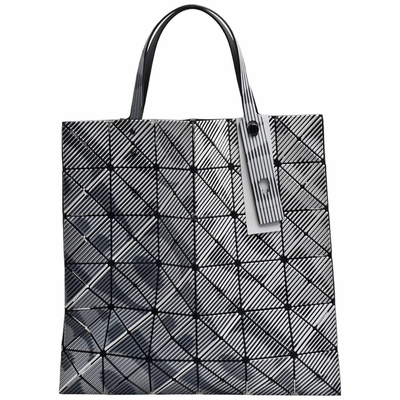 ISSEY MIYAKE 三宅一生BAOBAO瞬影透光幾何方格6X6手提包(黯影灰色)