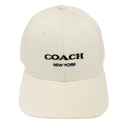 COACH 字母LOGO鴨舌棒/棒球帽(米白-S/XS)