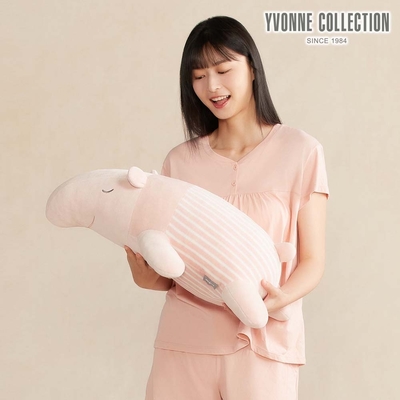 YVONNE 以旺傢飾 馬來貘趴姿抱枕-貝殼粉