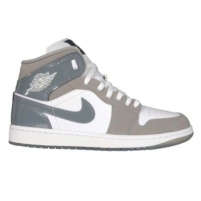 NIKE AIR JORDAN 1 MID SE 男中筒運動休閒鞋-慢跑 HF3216-100 淺灰白
