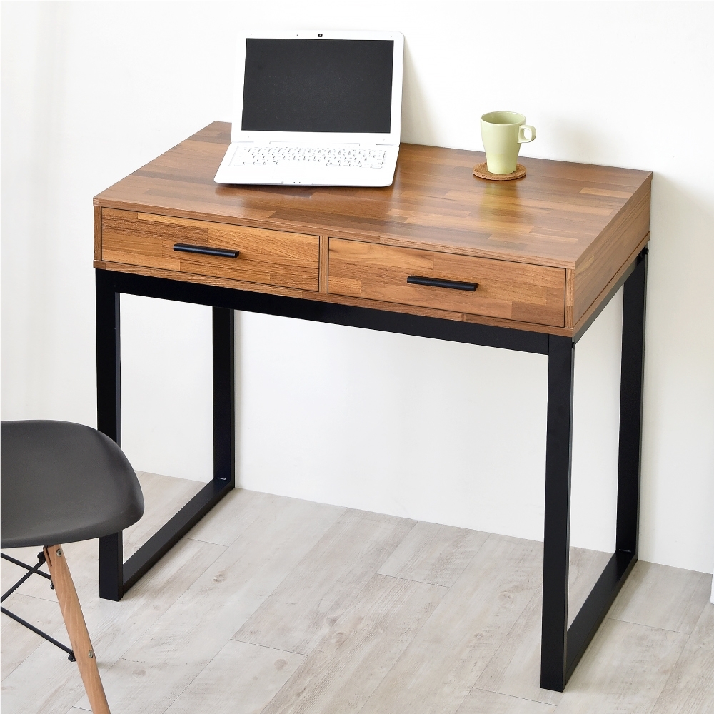 HOPMA家具 復古二抽工作桌 台灣製造 書桌-寬90x深50x高78cm